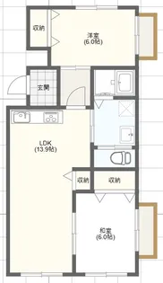 セントマルタ西中原【1階】の間取り