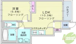 サンコート北原A【1階】の間取り