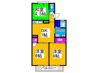 ウイングパレスI【1階】の間取り