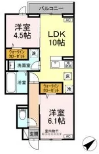 岡山県倉敷市四十瀬【アパート】の間取り