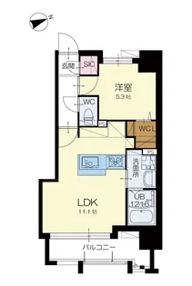 アースコートY’sシティ室町【13階】の間取り