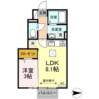 ヴィーブル【1階】の間取り