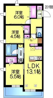 千葉県松戸市六実6【マンション】の間取り