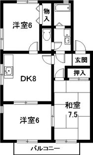 カーサ・ロブレ【2階】の間取り