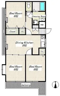グリーンパレスみその【3階】の間取り