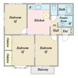 シティパルB棟【2階】の間取り