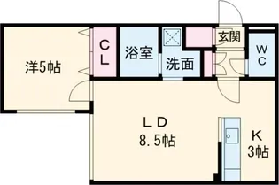 クラリス菊水II【1階】の間取り