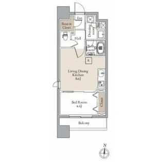 レジディア仙台北四番丁プレイス【2階】の間取り