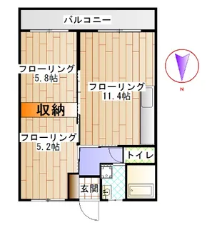 ロビンソンハイツII【1階】の間取り