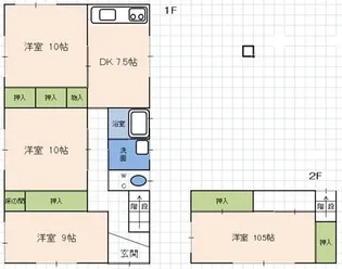 鳥取県倉吉市下田中町【一戸建】の間取り