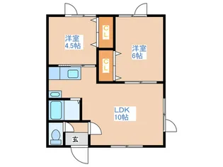 コーポ新宿A【1階】の間取り