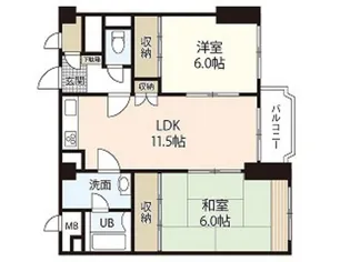 チサンマンション広島【11階】の間取り