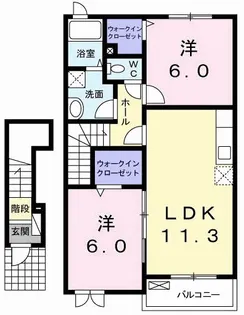 サンシャトーB【2階】の間取り