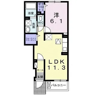 愛知県一宮市木曽川町里小牧字寺東【アパート】の間取り