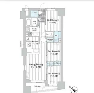 ザ・グランクラッセ日本橋イースト【8階】の間取り