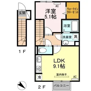 カーサ・ラッフィナートII【2階】の間取り
