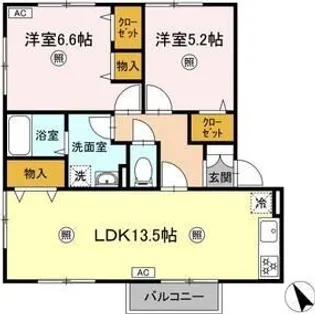 リバーサイドシャトー C【2階】の間取り