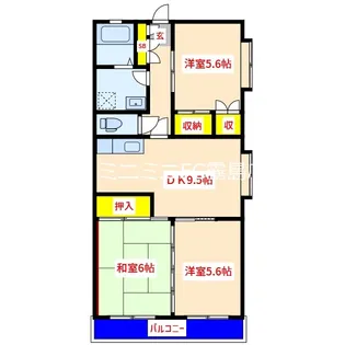 フォンティーヌ西小路【1階】の間取り