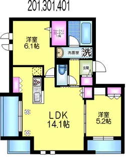 NOBLE RYUSEN【2階】の間取り