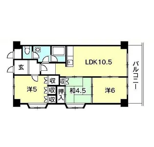 徳島県徳島市末広1【マンション】の間取り