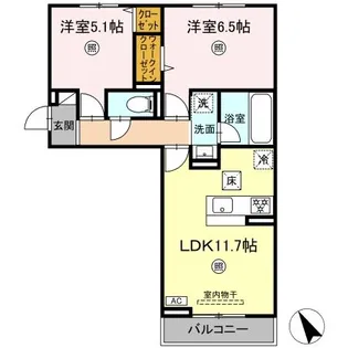 トリシアテラス【1階】の間取り