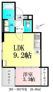 シャイニングパレス宮城野原【2階】の間取り