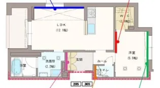1LDKの間取り画像