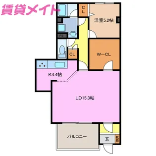 クレストールサカクラ【1階】の間取り