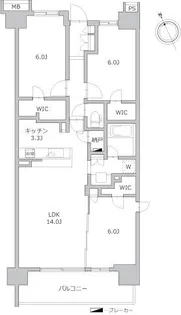 シティテラス横濱和田町エアーズコート【2階】の間取り