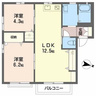 シャトレ庄内 B棟【1階】の間取り