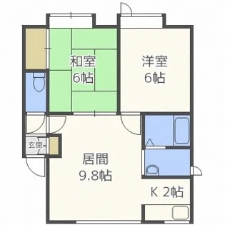 北海道札幌市西区西野七条8【アパート】の間取り