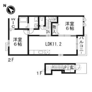クレール聖徳B【2階】の間取り