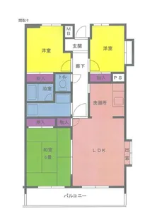 宿河原東2番館【5階】の間取り