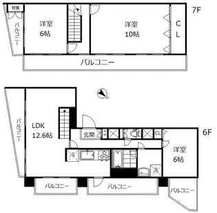 ルミネ五反田【7階】の間取り