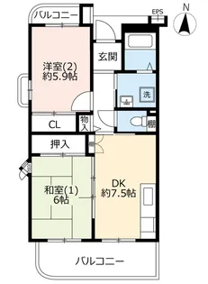 URプラザシティ新所沢けやき通り第二【3階】の間取り