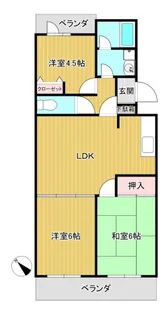 ジュネス宮崎台【4階】の間取り