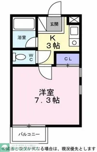 シティーハイツ カーネーションB棟【1階】の間取り