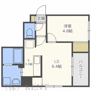 プライマル札幌琴似(旧サムティレジデンス琴似駅前)【4階】の間取り