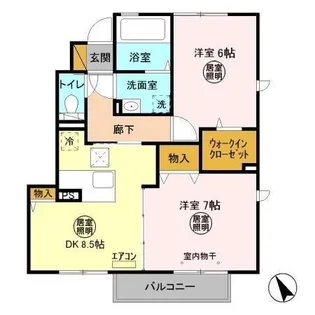 ベルサージュ B【1階】の間取り