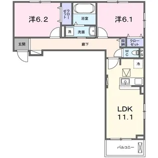 プラシードセレノカーサIII【1階】の間取り