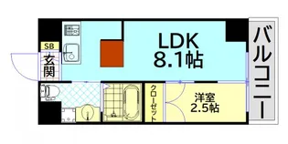 アイボリーポワント難波WEST【2階】の間取り