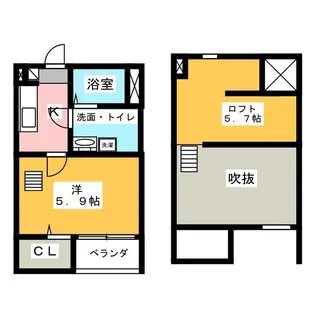 クレール ラ ハウト【1階】の間取り