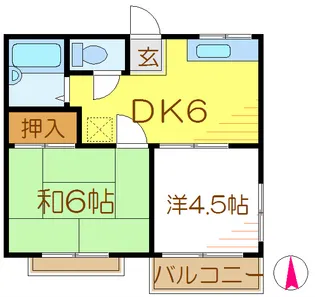 ハープコーポシシド【1階】の間取り