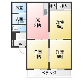 ハイツ花菱II B【1階】の間取り