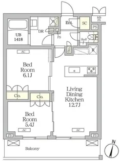 ミレーネ滝野川【2階】の間取り