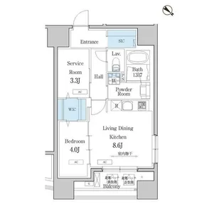 デュオフラッツ池尻大橋【12階】の間取り