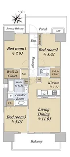 シティテラス神崎川駅前【13階】の間取り