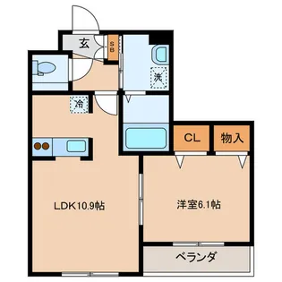 ツインテラス春日II【1階】の間取り