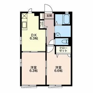 ユウ ディアス ナカ A【1階】の間取り