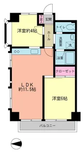 リーフハイツ日暮里【6階】の間取り